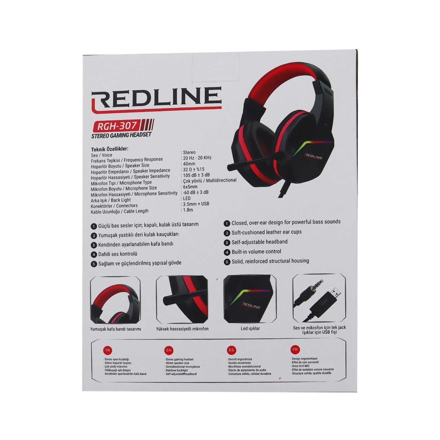 Redline RGH-307 Oyuncu Mikrofonlu Kulaklık Kırmızı #3