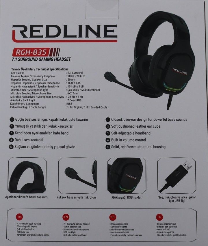 Redline RGH-835 Oyuncu Mikrofonlu Kulaklık RGB #2