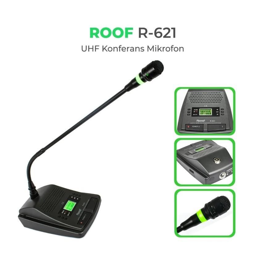 Roof R-621C Gold Uhf 1 Kürsü Kablosuz Mikrofon