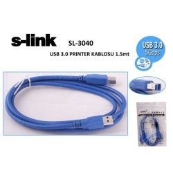 S-Link SL-3040 Usb 3.0 1.5m Yazıcı Kablosu #2