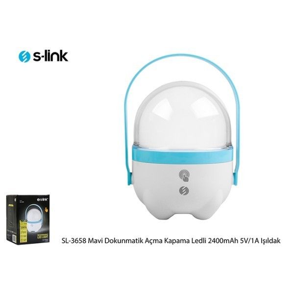 S-link SL-3658 Mavi 2400mAh 5V/1A Ledli Işıldak