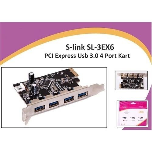 S-link SL-3EX6 PCI Express Usb 3.0 4 Port Kart