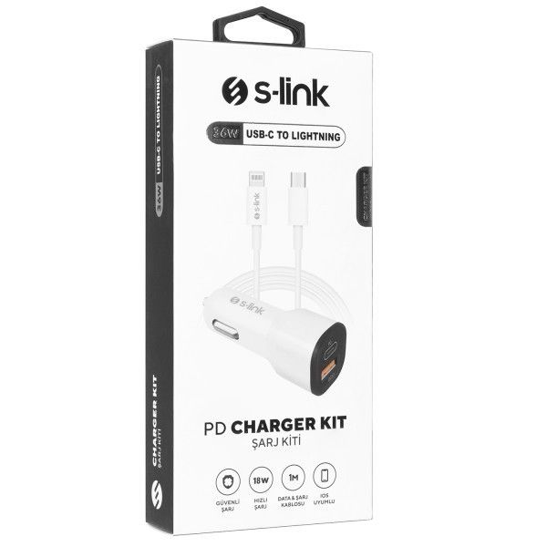 S-Link SL-EC35PD 3.4A Beyaz Araç Şarj Cihazı