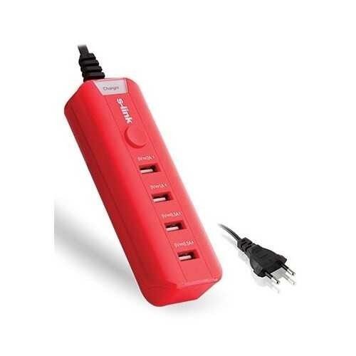 S-Link SL-M4 4000mAh 4xUsb Port Kırmızı Şarj Adapt