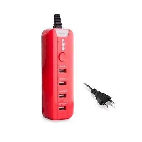 S-Link SL-M4 4000mAh 4xUsb Port Kırmızı Şarj Adapt #2