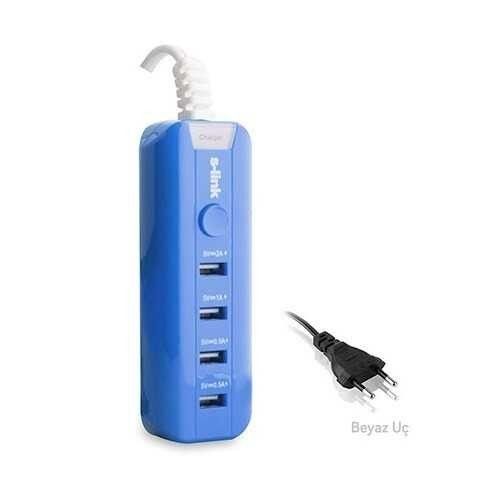 S-Link SL-M4 4000mAh 4xUsb Port Mavi Şarj Adaptörü