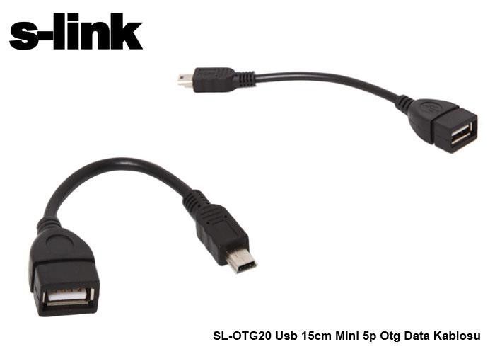 S-Link SL-OTG20-25  Usb 5 pin - Dişi USB OTG Kablo