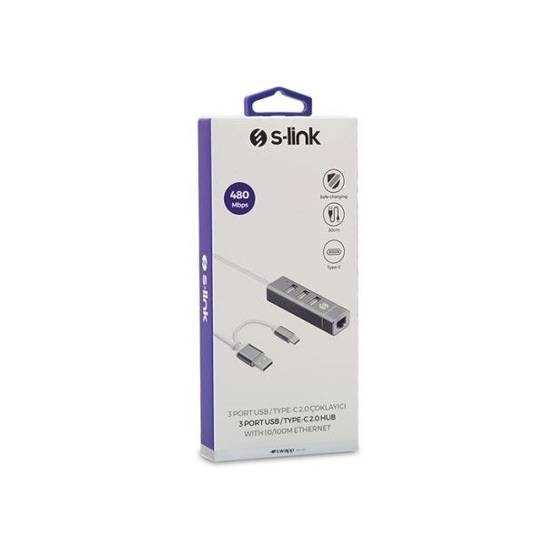 S-Link Swapp SW-U222 3 Port Usb 2.0 Type-C Usb Hub