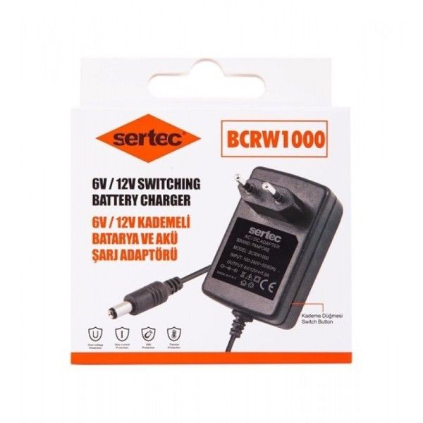 Sertec BCRW1000 6V/12V 1A Kademeli Akü Şarj Adaptö #2