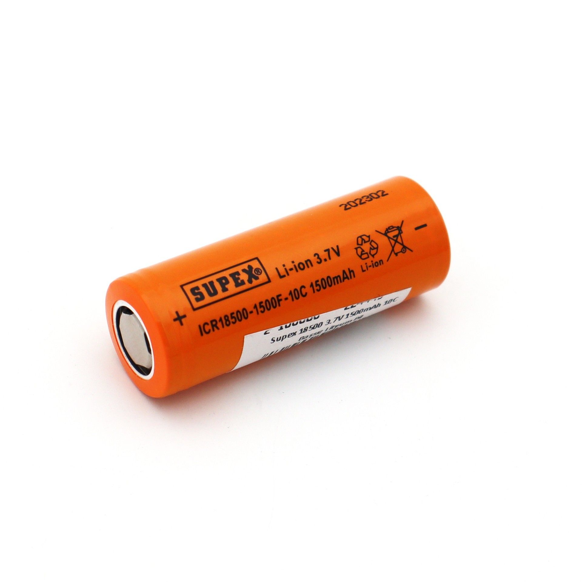 Supex 18500 3.7V 1500mAh 10C Başsız Lityum Pil