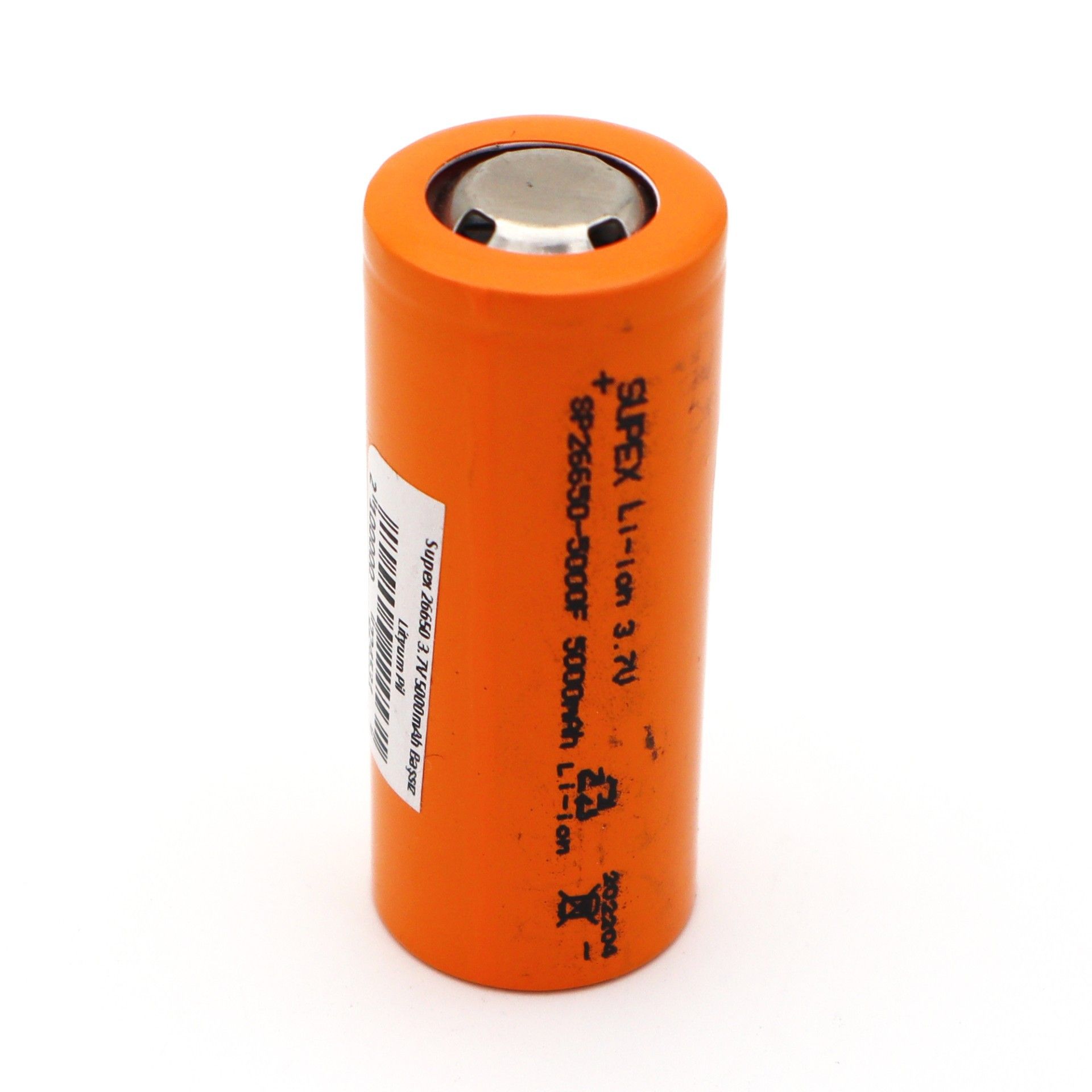 Supex 26650 3.7V 5000mAh Başsız Lityum Pil