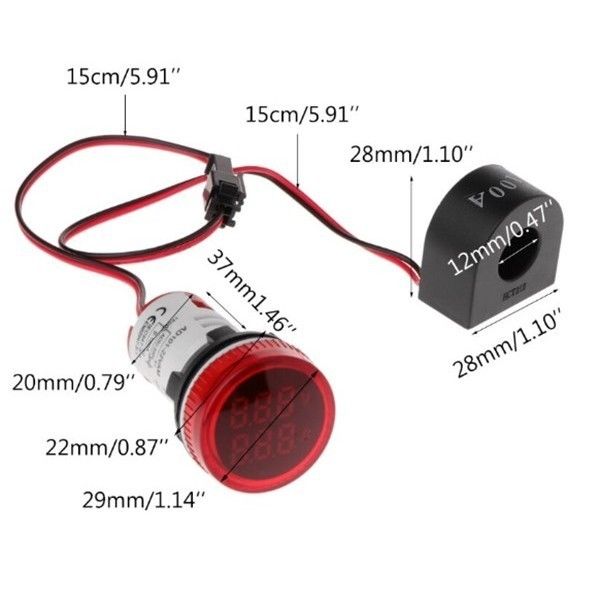 Swion AD22-22VAM 0-100A AC Dijital Ampermetre