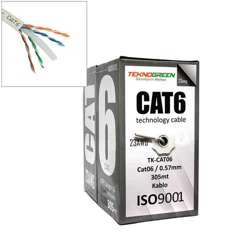 TeknoGreen TK-CAT06 305m Cat6 0.57mm CCA Kablo