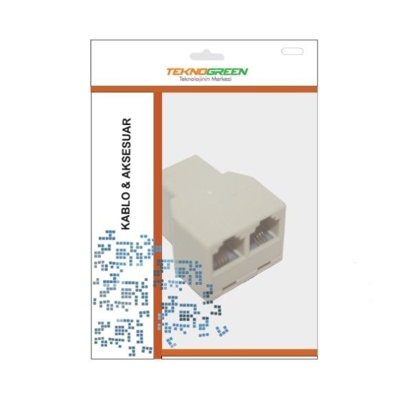 TeknoGreen TKJ-B11 RJ11 6P,4C 2 li Dişi Çoklayıcı