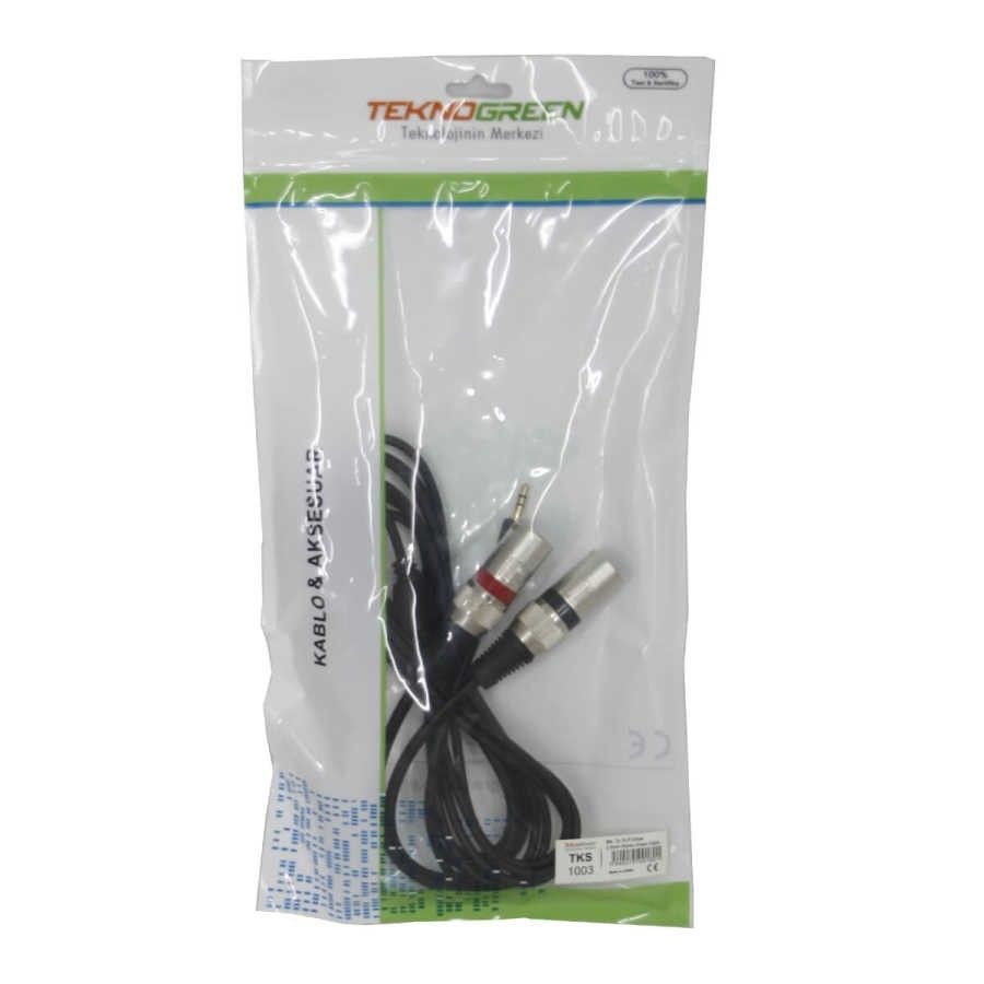 TeknoGreen TKS-1001 2xXLR 3.5 Stereo E-E Kablo 1m. #3