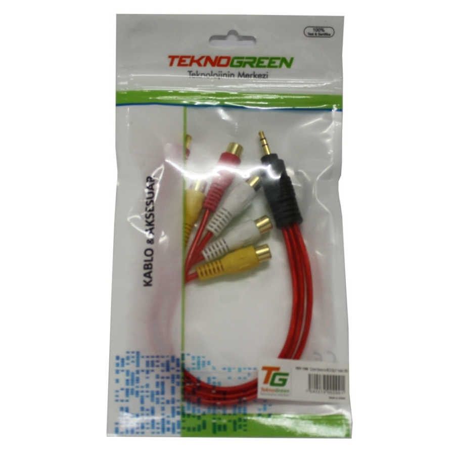 TeknoGreen TKY-108 3.5mm Stereo 6x Rca Dişi Kablo #4