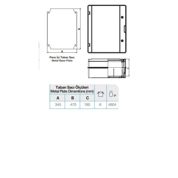 Tem 40x50x20 Taban Saçlı Şeffaf Kapaklı Pano #4