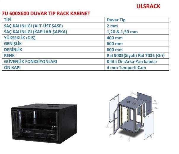 ULS 07U 600x600 Dış Mekan Direk Tipi Rack Kabinet