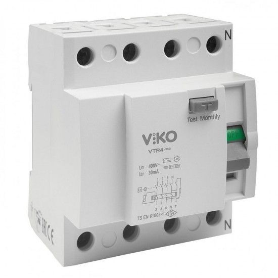 Viko VTR4-10030 4P 100A 30mA Kaçak Akım Koruma Röl