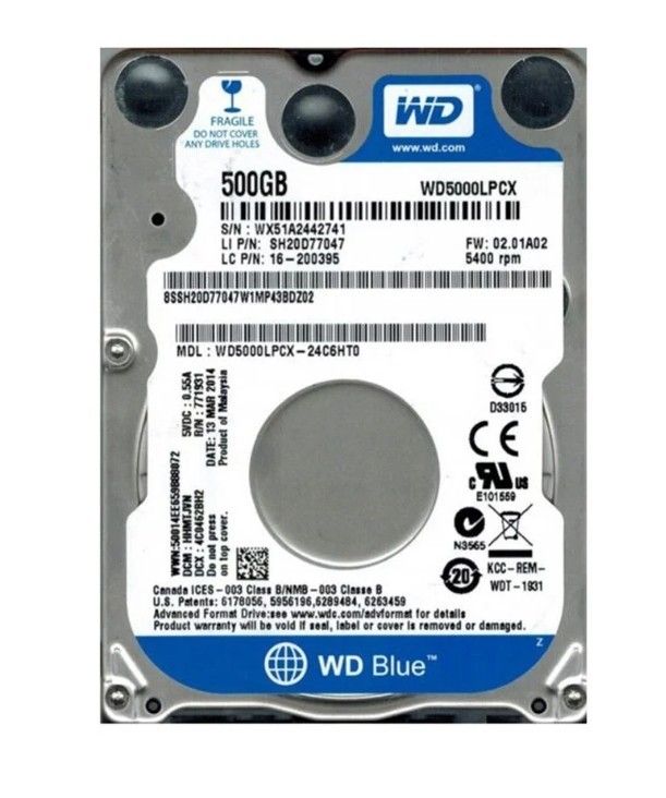 WD 2.5 inc 500Gb WD5000LPCX 5400Rpm 16Mb Sata3 Hdd #2