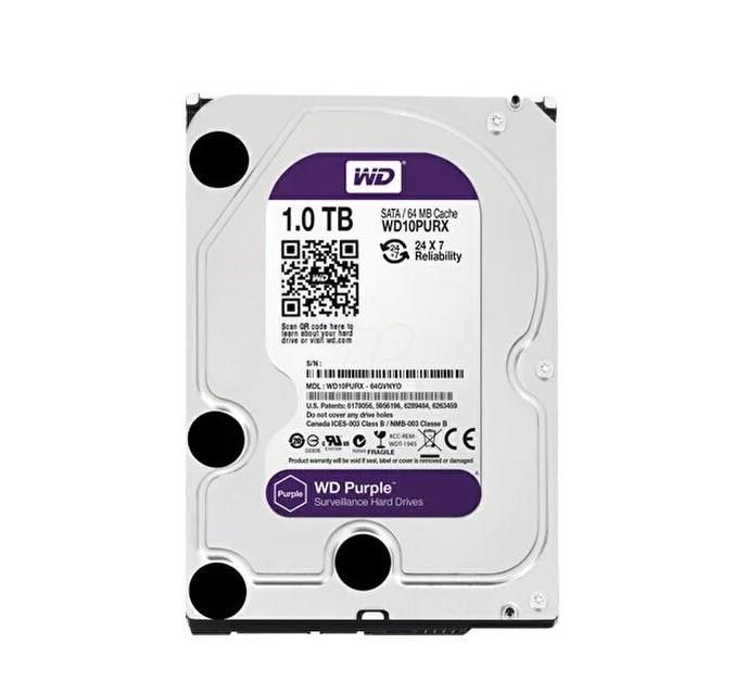 WD 3.5' 1Tb WD10PURX 5400Rpm 64Mb Sata 7/24 Hdd