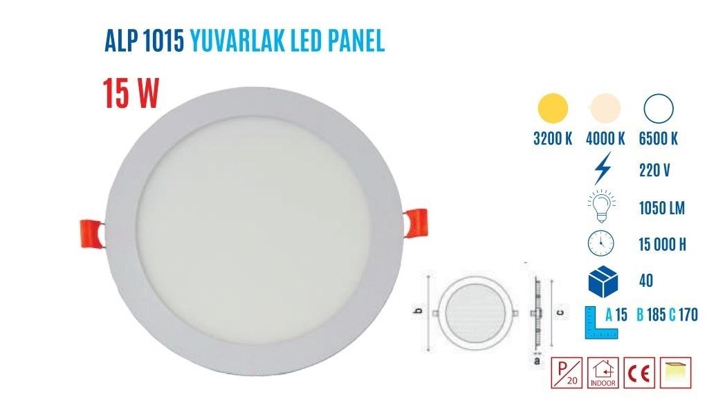 YCL ALP-1015G 15W Sıvaaltı Yuvarlak Günışığı Led P #2