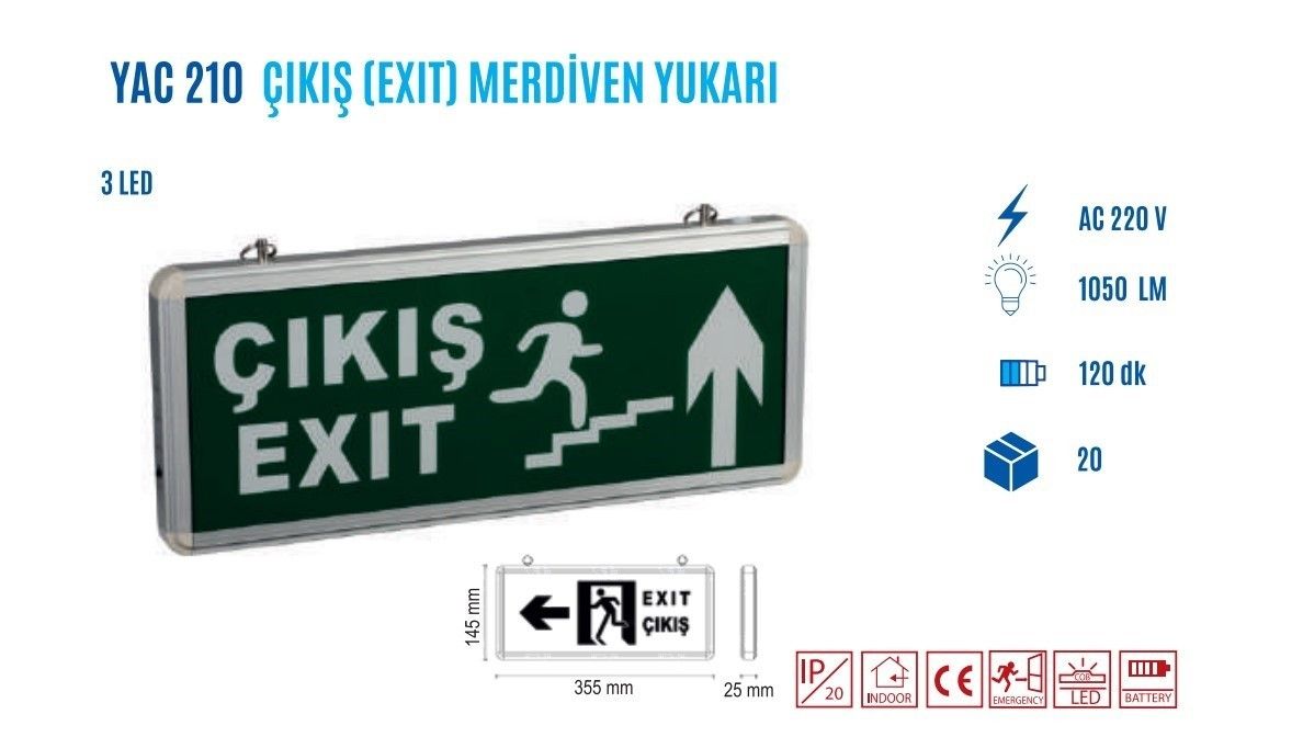 YCL YAC-210 Exit Yukarı Çıkış Yönlendirme Tabelası #2