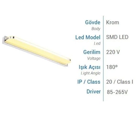 YCL YDA-607G 7W 42CM Led Duvar Apliği Yatay 4000K #2