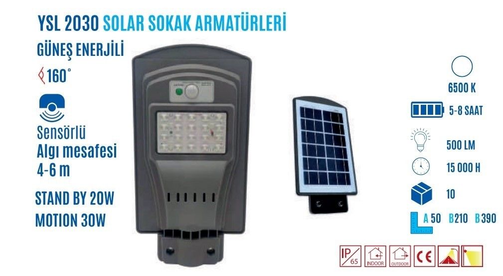 YCL YSL-2030 30W Solar Led Sokak Armatür #3