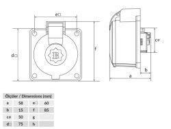 Bemis 3x32A 380V IP44 Düz Makine Trifaze Priz #3