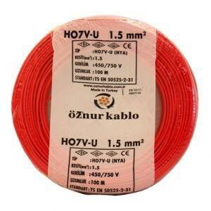 Öznur 1.5mm H07Z1-U NYA HFFR Kablo (Kırmızı) #2