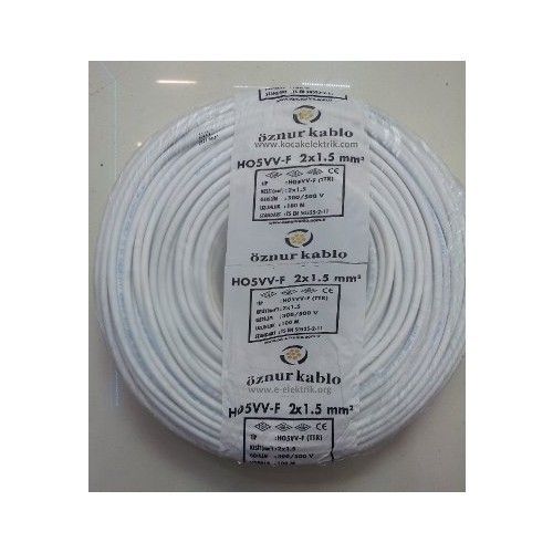 Öznur 2x1.5mm TTR Kablo Beyaz (Metre) #3