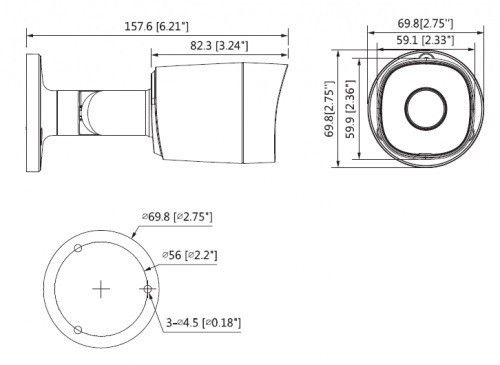 Dahua HAC-B2A21P-DIP 2Mp 3.6mm IR Bullet Kamera #3