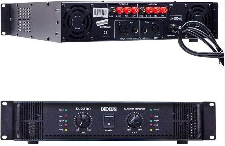 Dexun D-2300 2x200W 70-100V Power Mixer Anfi