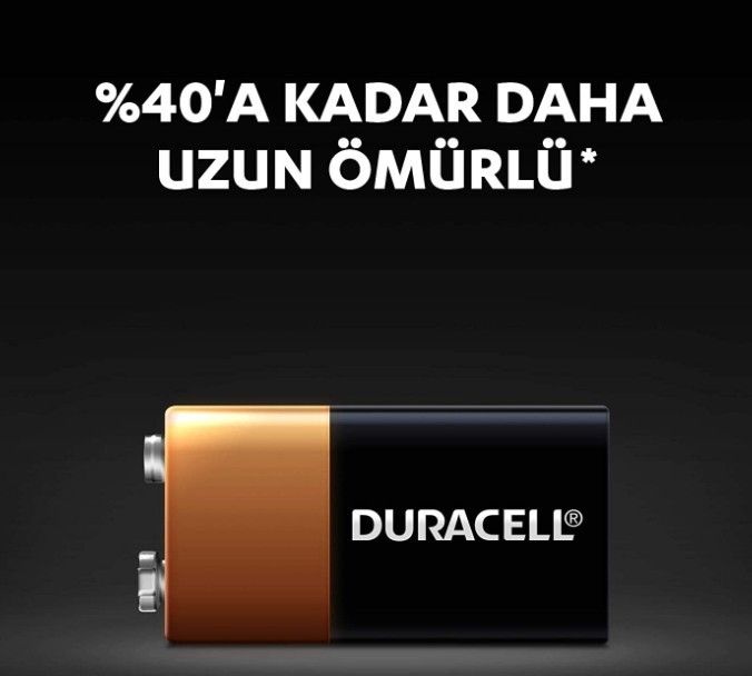 Duracell 6LR61,MN1604 9V Alkaline Pil (Tekli Blis) #2