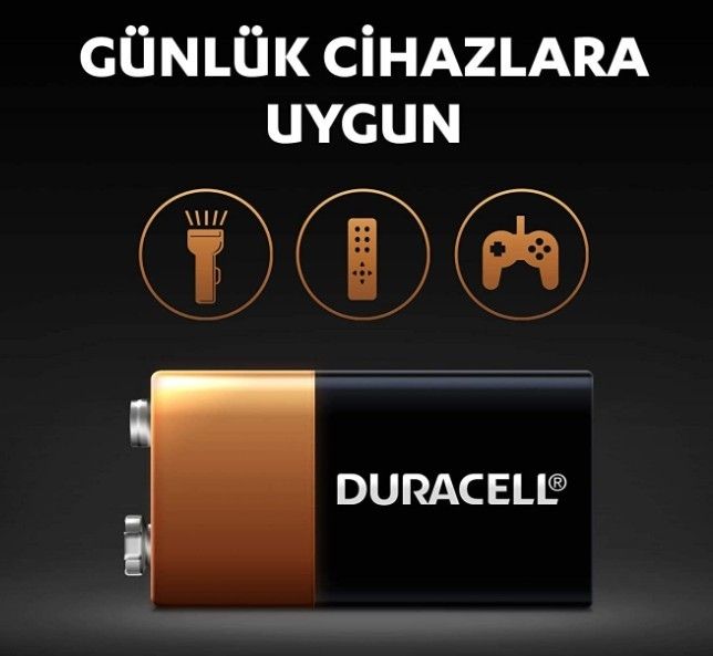 Duracell 6LR61,MN1604 9V Alkaline Pil (Tekli Blis) #3