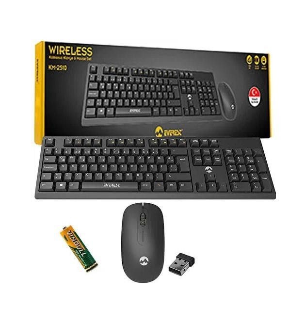 Everest KM-2510 Siyah Kablosuz Q Klavye Mouse Set #3