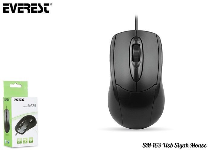 Everest SM-163 Usb Siyah Mouse #4