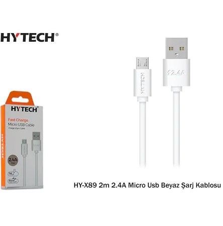 Hytech HY-X89 2m 2.4A MicroUSB Beyaz Şarj Kablosu #2