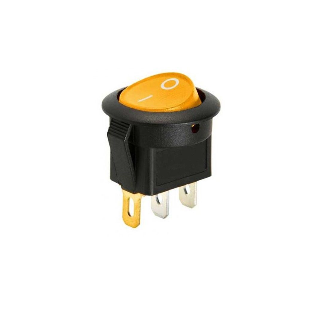 IC131A 12V Yuvarlak Işıklı Anahtar Sarı 3pin