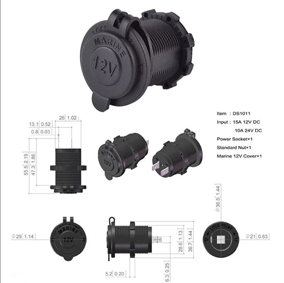 IC246B-5 Dişi Çakmak Fişi Pano Tip 30mm #4