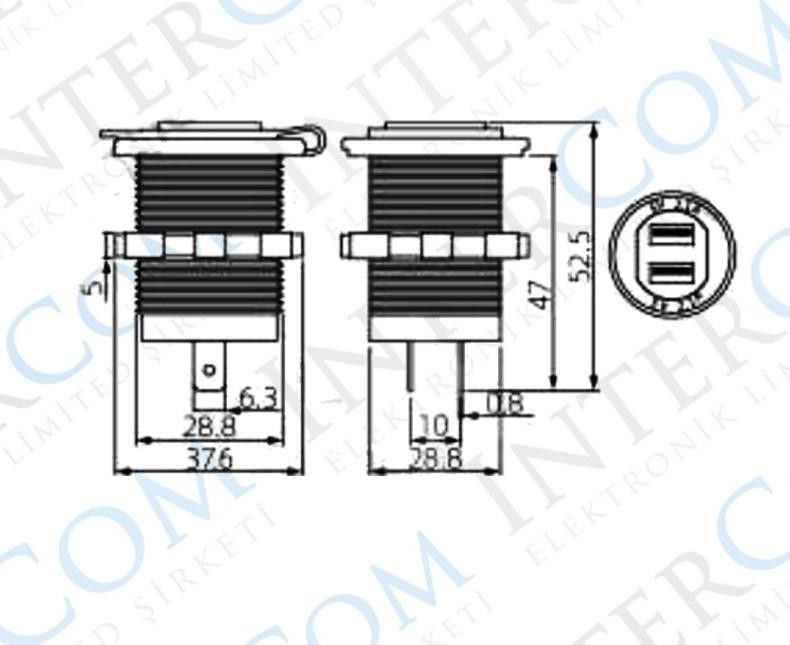 IC266T-2 Pano Tip TypeC Şase Dişi 2P Şarj + Data #2