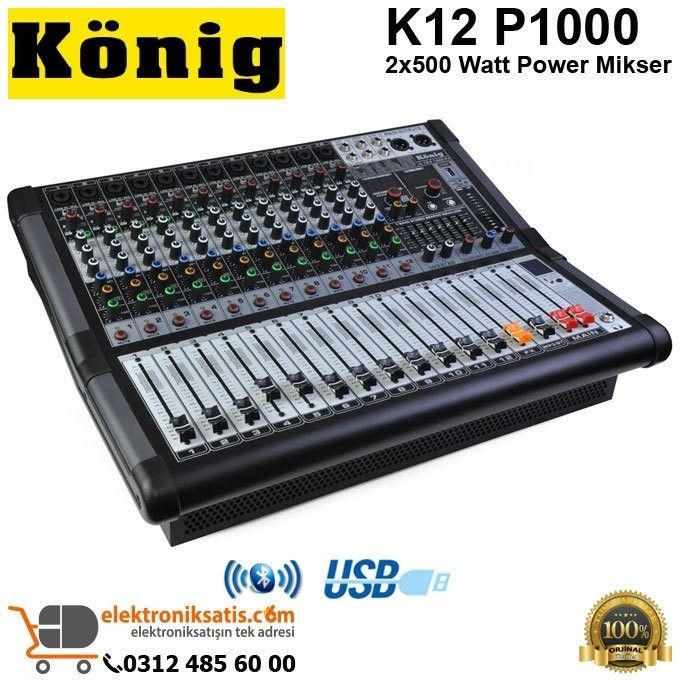 König K-12P 1000 2x500W Power Mixer