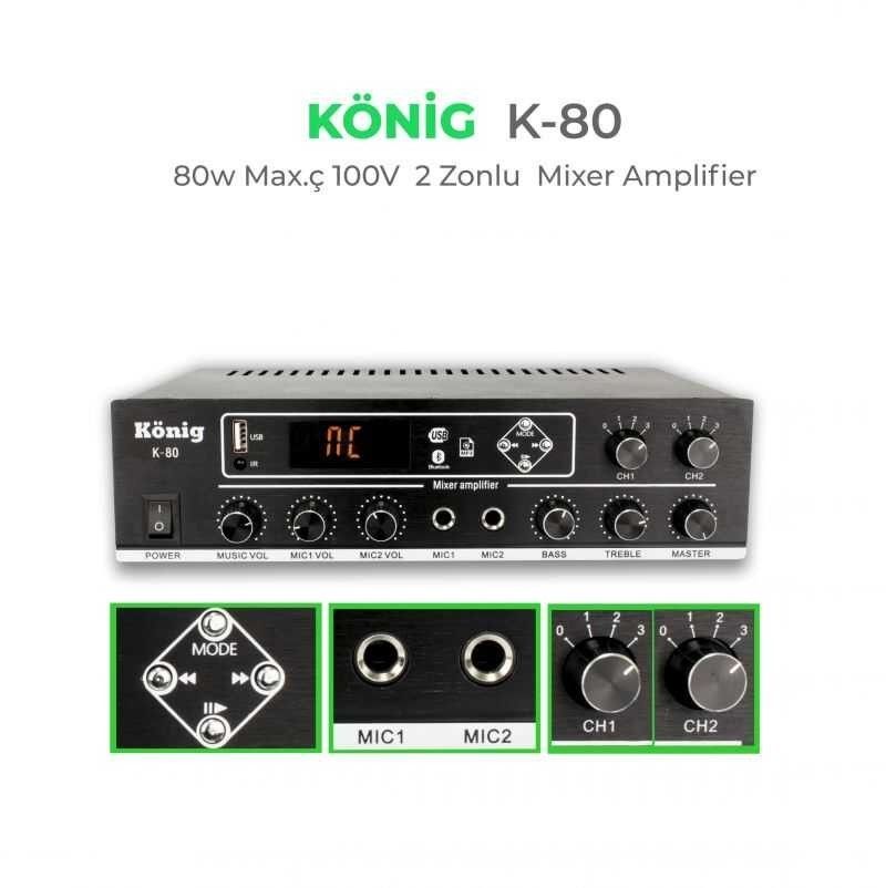 König K-80 80W 100V Trafolu 2 Zonlu Anfi #2