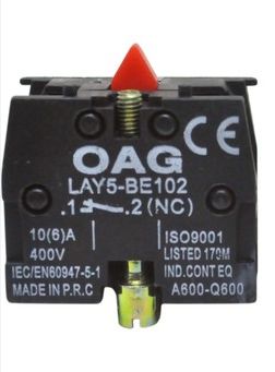 LAY5-BE102 22mm Kontak Blok NC Kırmızı