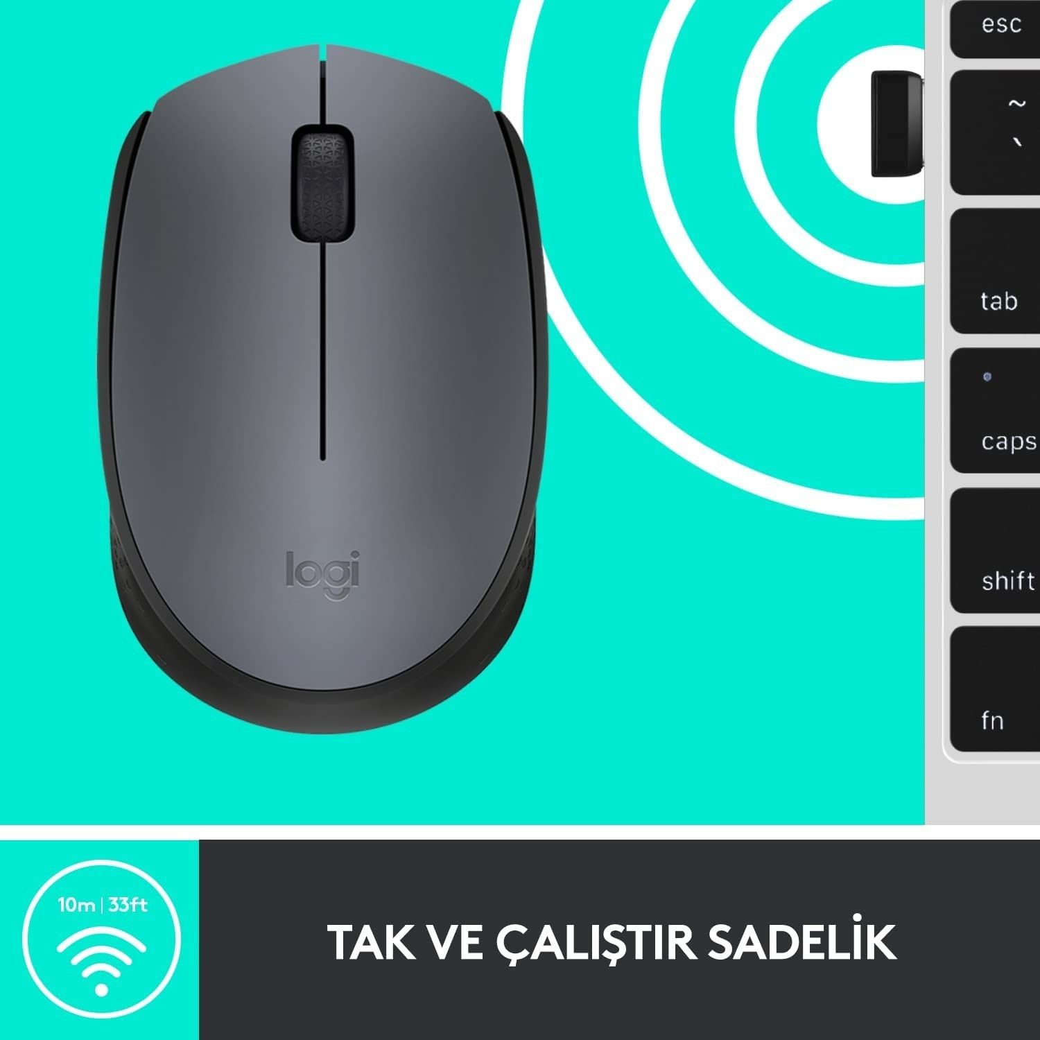 Logitech M170 Kablosuz Mouse Siyah #2