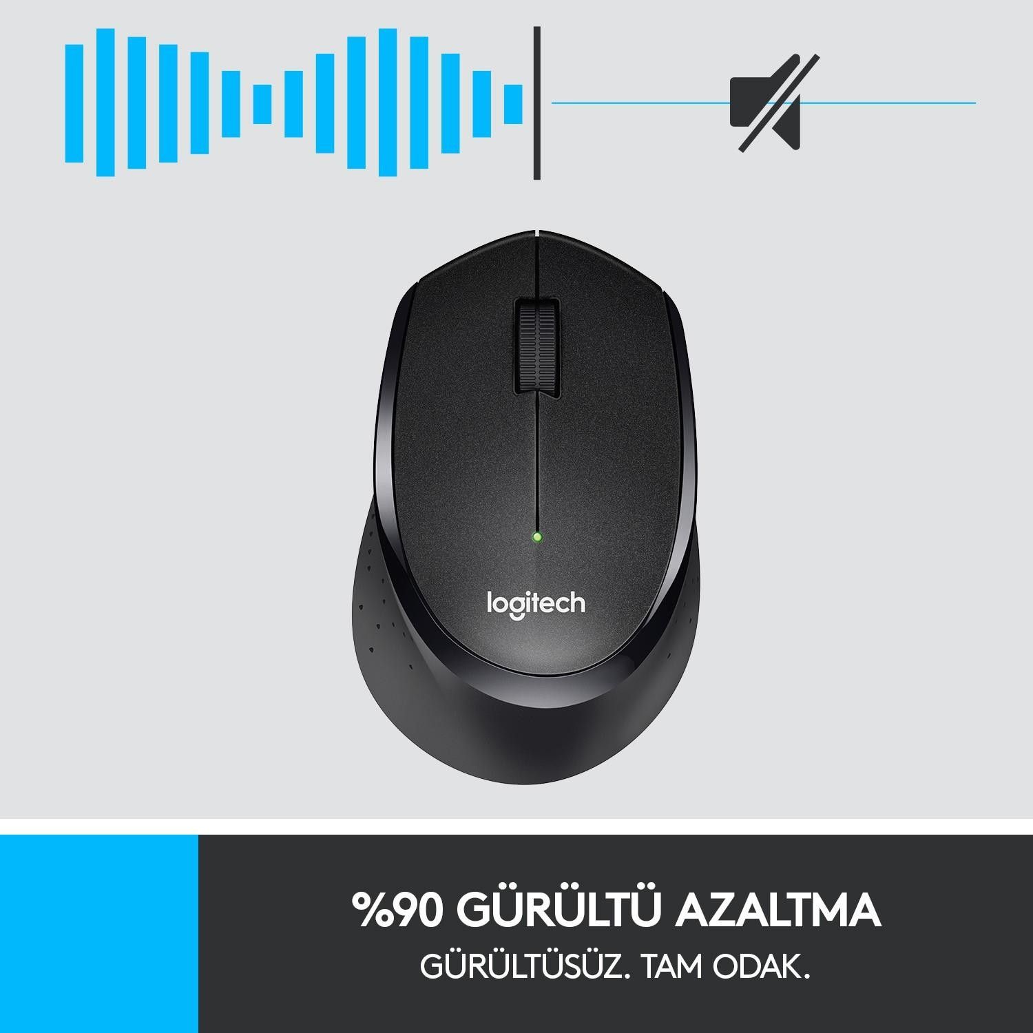 Logitech M330 Silent Kablosuz Mouse Siyah #2