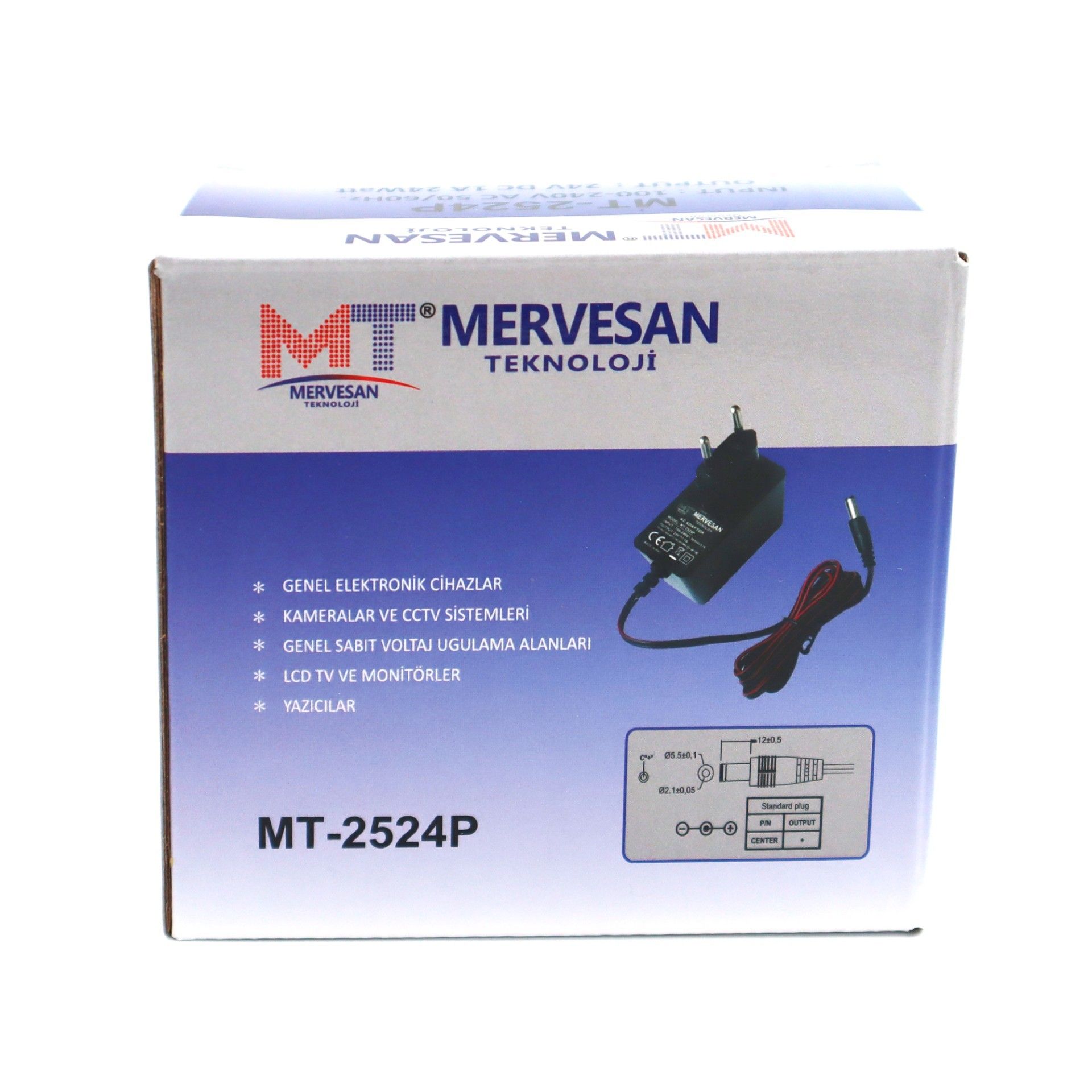 Mervesan MT-2524P 25W 24V 1A 5.5x2.1mm Priz Tipi A #4