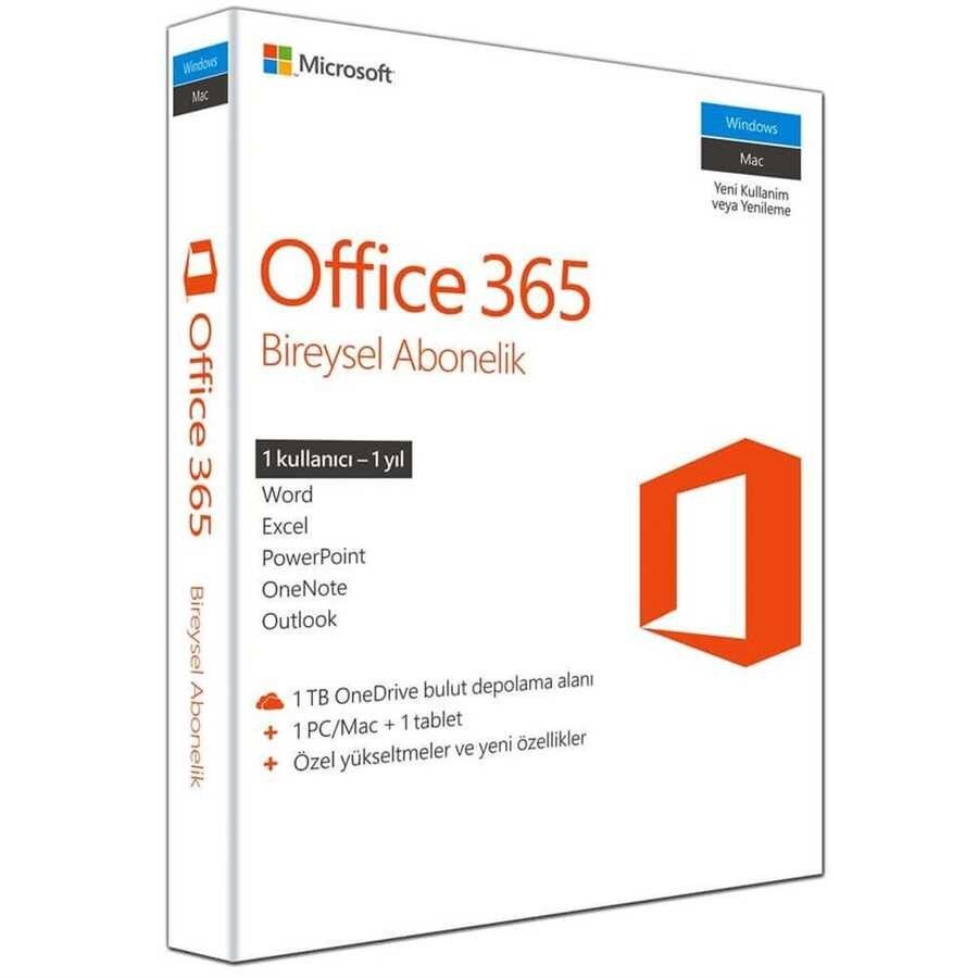 Microsoft Office 365 Bireysel 1Kul. 1Yıl QQ2-00521
