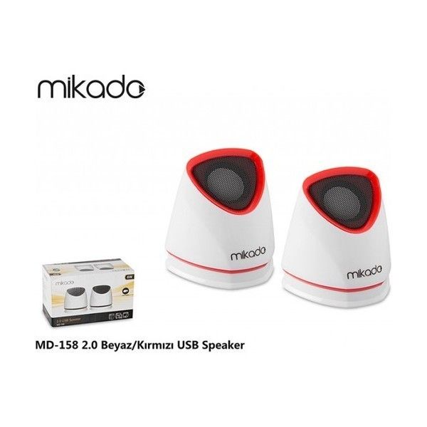 Mikado MD-158 2.0 Beyaz,Kırmızı USB Speaker #2